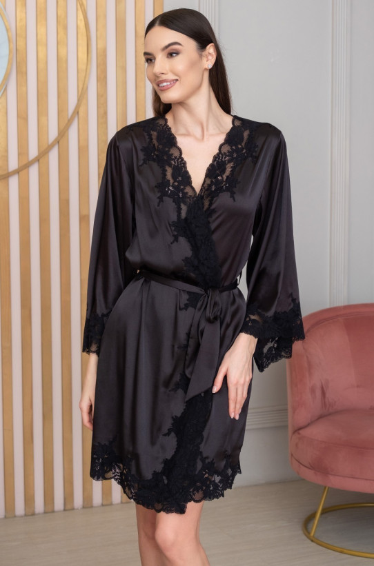 Халат женский шелковый Mia-Amore "Adelina" 4173 черный