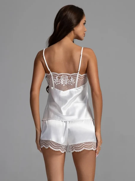 Пижама женская шелковая с шортами Mia-Amore "Regina" 3902 белый