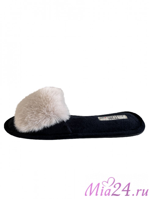 Тапочки домашние женские TINGO HL2447 - с мехом, бежевые, размеры 36-41