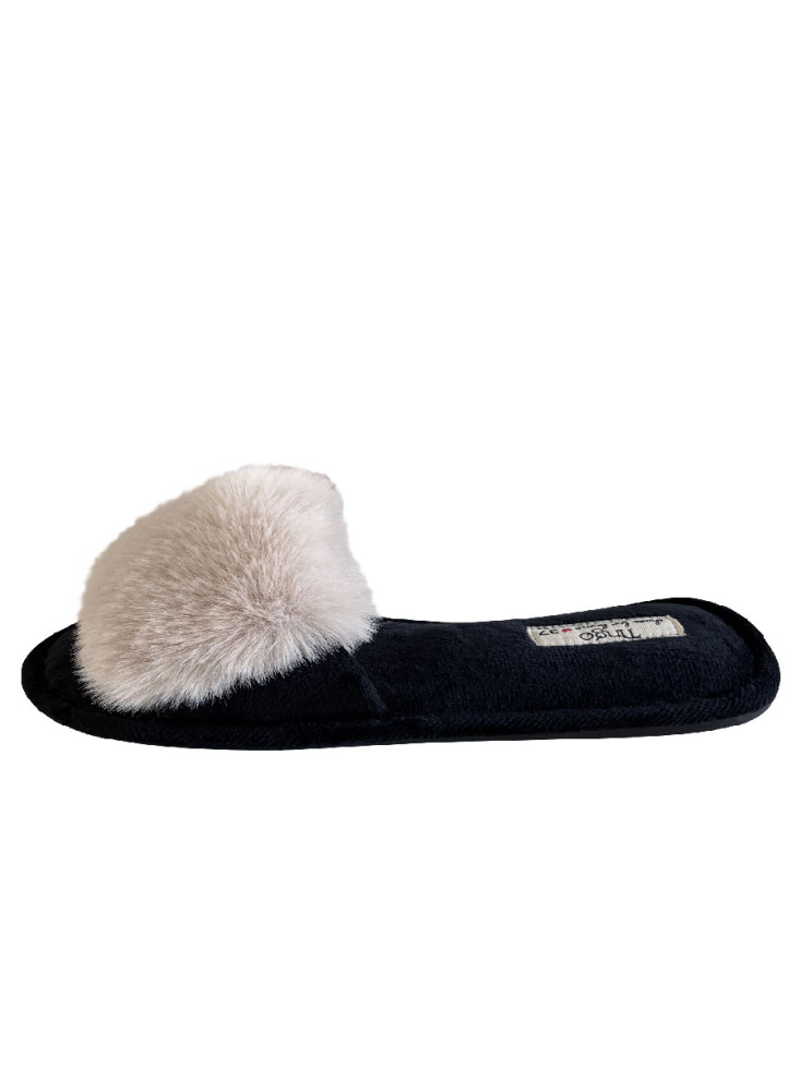 Тапочки домашние женские TINGO HL2447 - с мехом, бежевые, размеры 36-41