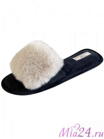 Тапочки домашние женские TINGO HL2447 - с мехом, бежевые, размеры 36-41