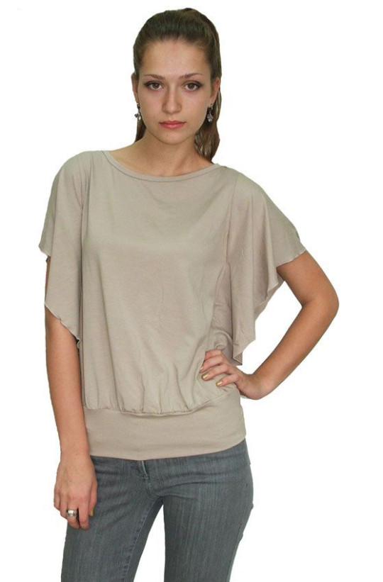 Блуза женская с коротким летящим рукавом Серебряная ладья 057-О