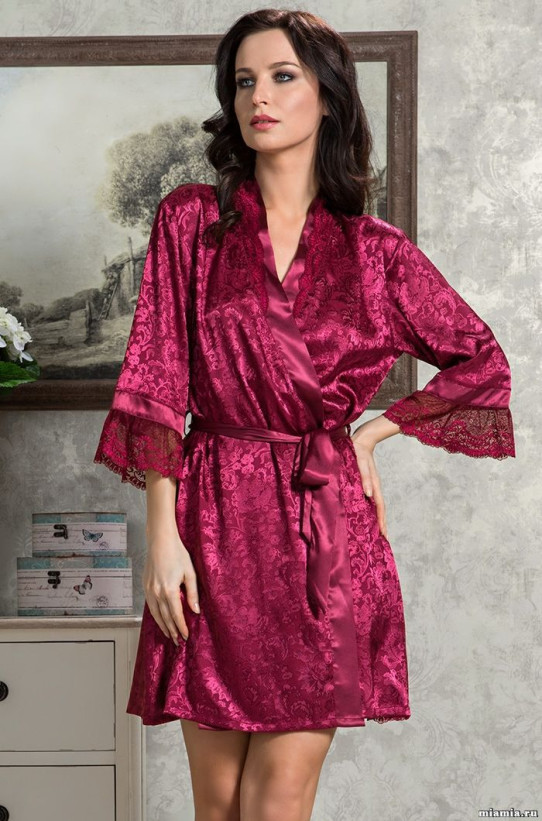 Халат женский Mia-Amore "Angelina Deluxe" 9533 бордовый