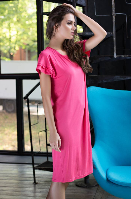 Сорочка женская с коротким рукавом из вискозы Mia-Mia "Gemma" 16154 коралловый