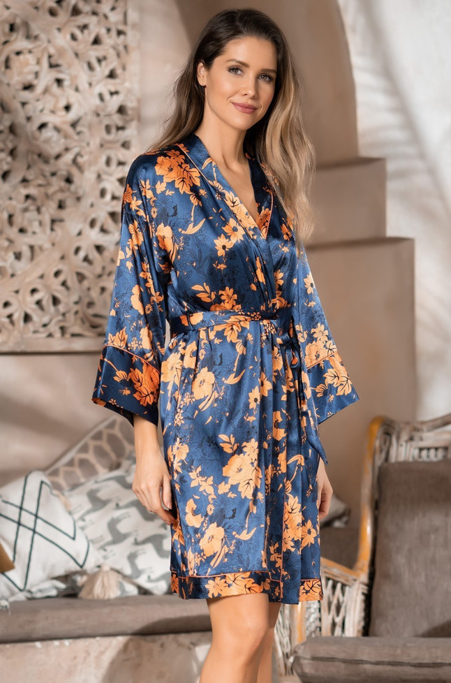 Халат шелковый женский Mia-Amore "Qiara" 3823