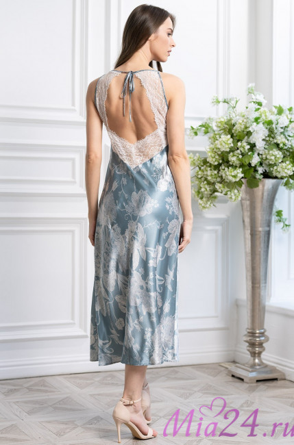 Сорочка длинная шелковая Mia-Amore "Ninelle" 4258 мятный