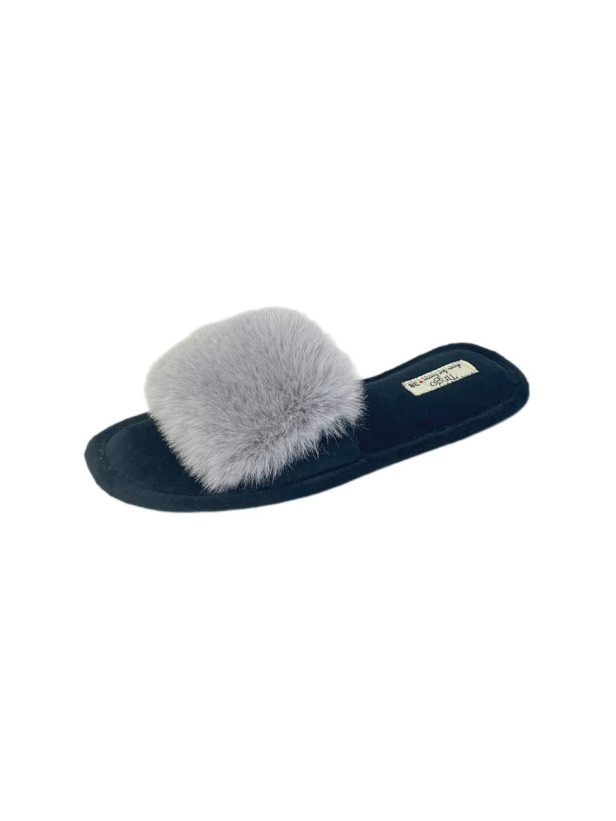 Тапочки домашние женские TINGO HL2447 - с мехом, серые, размеры 36-41