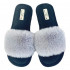Тапочки домашние женские TINGO HL2447 - с мехом, серые, размеры 36-41