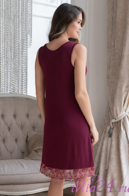 Сорочка женская с кружевом Mia-Amore Nuar 6248 бордо