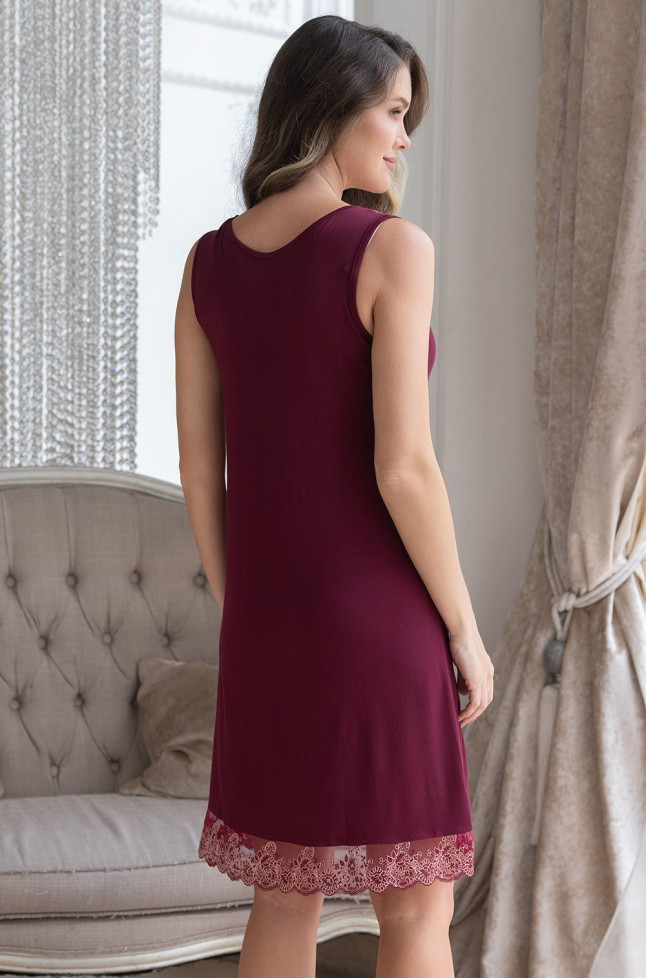 Сорочка женская с кружевом Mia-Amore Nuar 6248 бордо