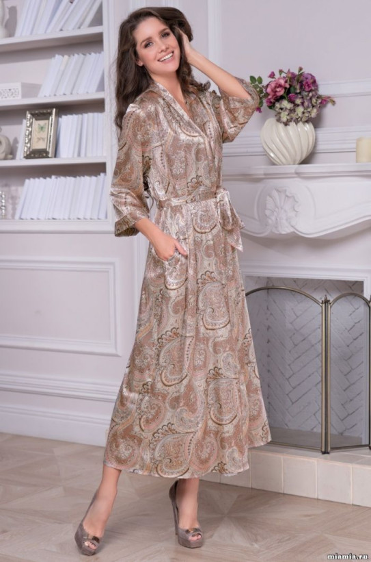 Халат длинный шелковый Mia-Amore "Clementina" 3459