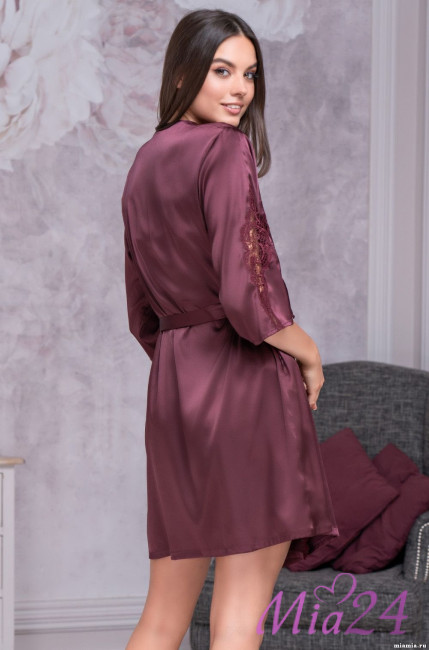 Халат женский Mia-Mella "Mirabella Fashion" 2213 сливовый Халат женский Mia-Mella "Mirabella Fashion" 2213 сливовый