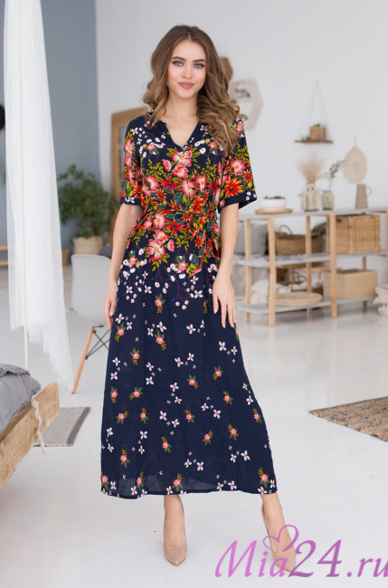 Платье длинное женское домашнее из вискозы Mia-Mia "Nelly" 16378