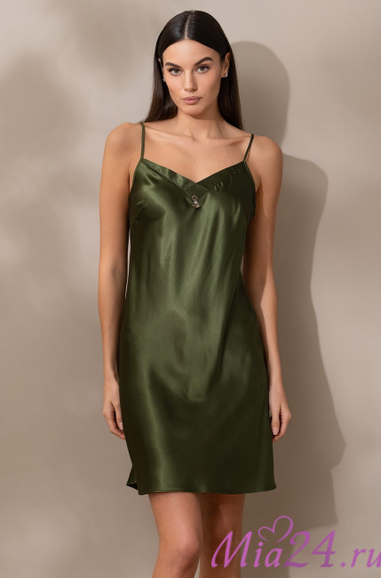 Сорочка женская шелковая Mia-Amore "Vittoria" 5150 темный хаки Сорочка женская шелковая Mia-Amore "Vittoria" 5150 темный хаки