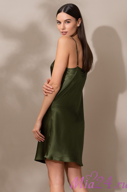 Сорочка женская шелковая Mia-Amore "Vittoria" 5150 темный хаки Сорочка женская шелковая Mia-Amore "Vittoria" 5150 темный хаки