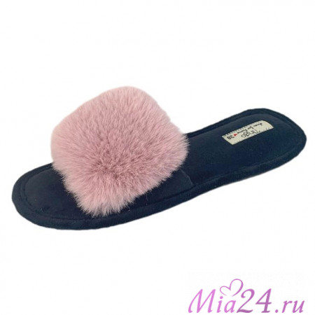 Тапочки домашние женские TINGO HL2447 - с мехом, розовые, размеры 36-41