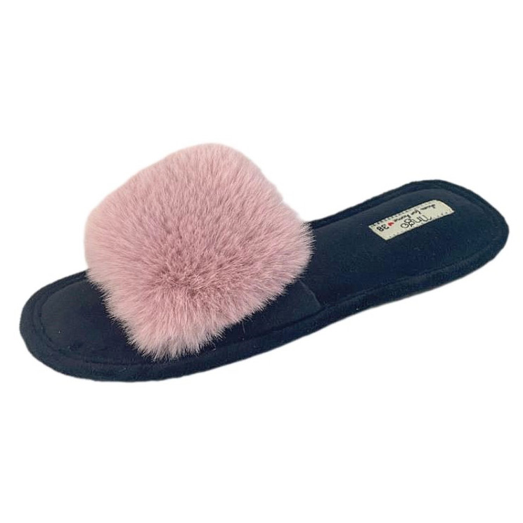 Тапочки домашние женские TINGO HL2447 - с мехом, розовые, размеры 36-41