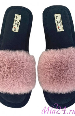 Тапочки домашние женские TINGO HL2447 - с мехом, розовые, размеры 36-41