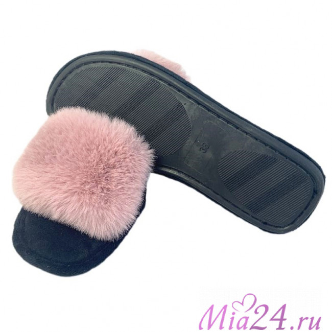 Тапочки домашние женские TINGO HL2447 - с мехом, розовые, размеры 36-41