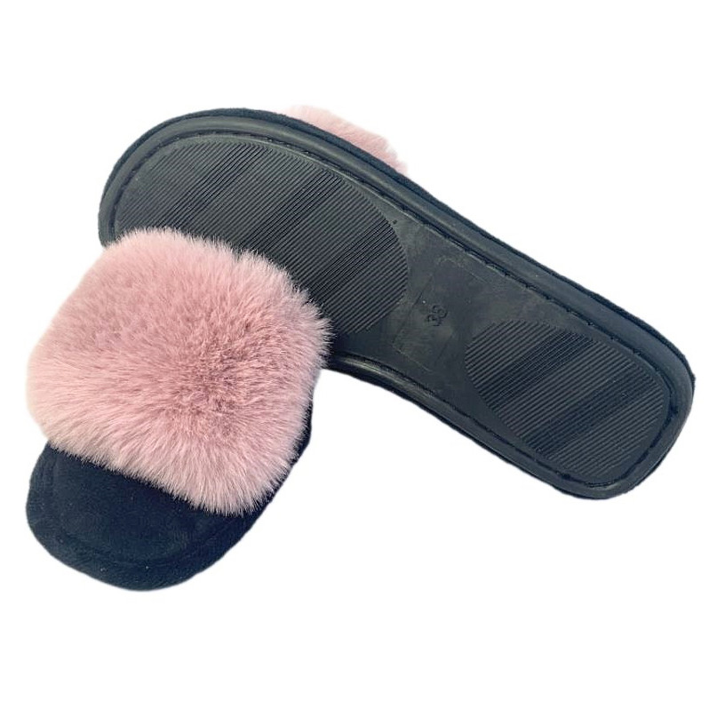 Тапочки домашние женские TINGO HL2447 - с мехом, розовые, размеры 36-41