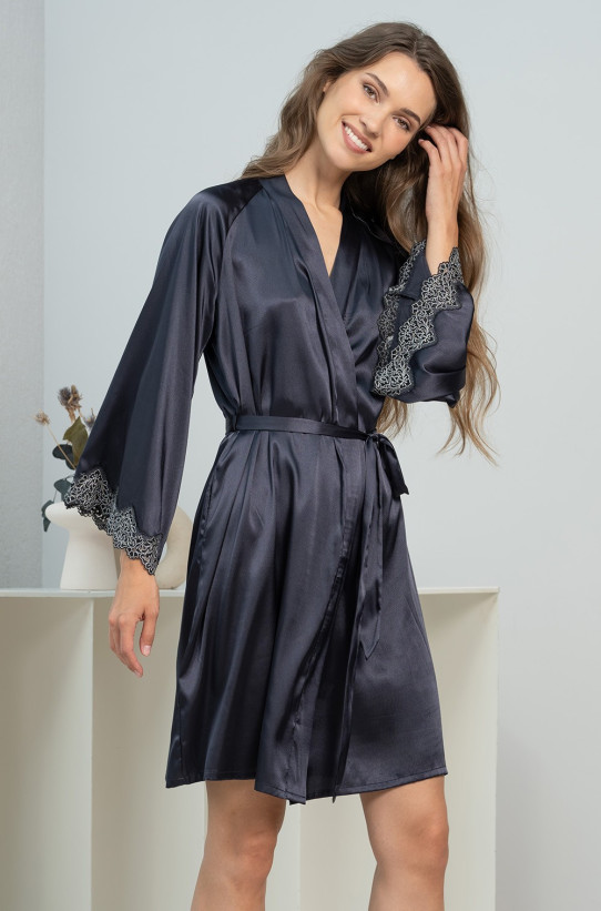 Халат женский короткий шелковый Mia-Amore "Emmanuelle" 4343