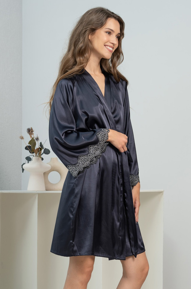 Халат женский короткий шелковый Mia-Amore "Emmanuelle" 4343
