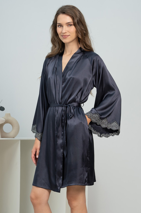 Халат женский короткий шелковый Mia-Amore "Emmanuelle" 4343