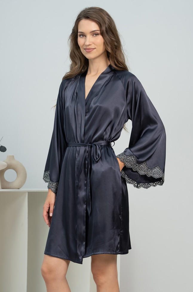 Халат женский короткий шелковый Mia-Amore "Emmanuelle" 4343