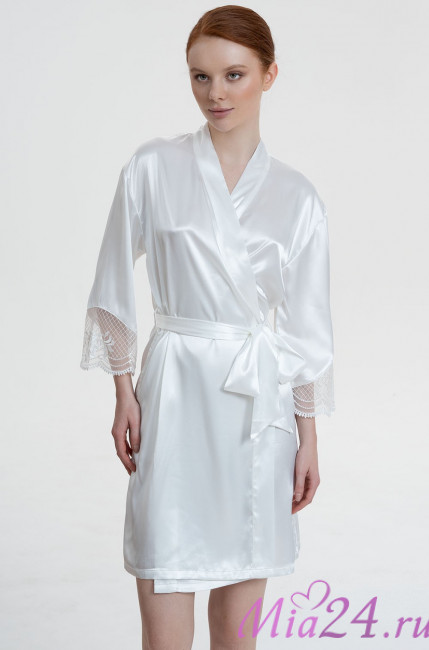 Халат женский шелковый Mia-Amore "Regina" 3903 белый