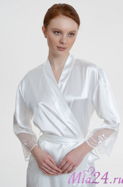 Халат женский шелковый Mia-Amore "Regina" 3903 белый