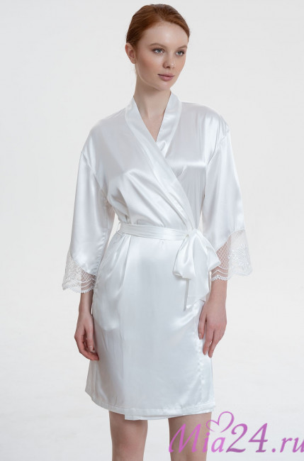 Халат женский шелковый Mia-Amore "Regina" 3903 белый