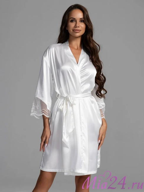 Халат женский шелковый Mia-Amore "Regina" 3903 белый