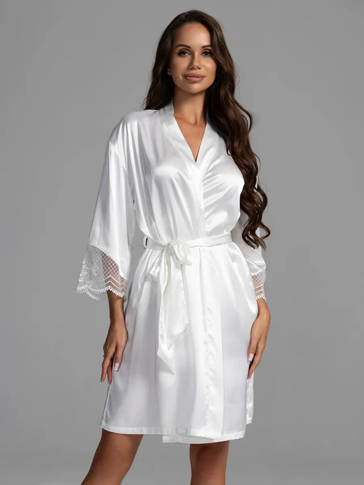 Халат женский шелковый Mia-Amore "Regina" 3903 белый