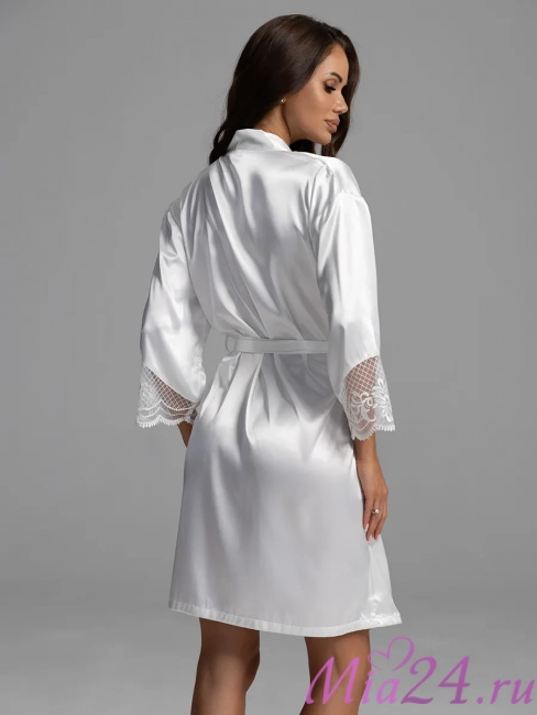 Халат женский шелковый Mia-Amore "Regina" 3903 белый