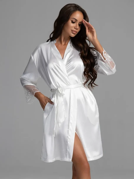 Халат женский шелковый Mia-Amore "Regina" 3903 белый