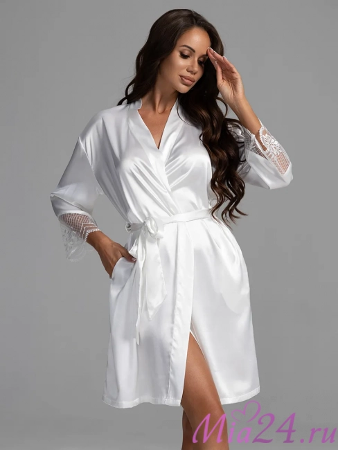 Халат женский шелковый Mia-Amore "Regina" 3903 белый