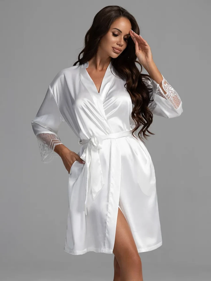 Халат женский шелковый Mia-Amore "Regina" 3903 белый
