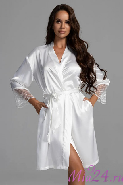 Халат женский шелковый Mia-Amore "Regina" 3903 белый