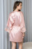 Комплект-тройка женский Anabella 4827 'Mia-Amore' - шелковый, цвет пудра, бра, шорты и халат с кружевом 
