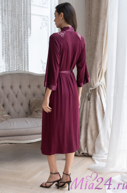 Халат домашний женский длинный Mia-Amore Nuar 6249 бордо Халат домашний женский длинный Mia-Amore Nuar 6249 бордо