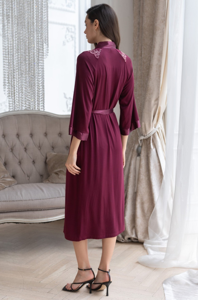 Халат домашний женский длинный Mia-Amore Nuar 6249 бордо