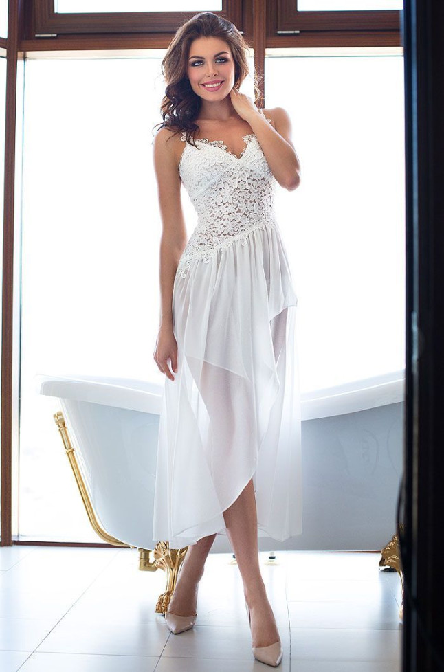 Сорочка женская из шифона длинная Mia-Mia "Venera" 17305 белая