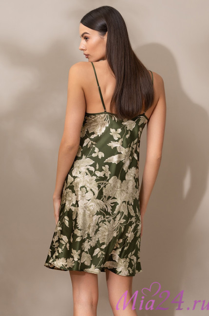 Сорочка женская шелковая Mia-Amore "Vittoria" 5151 темный хаки 