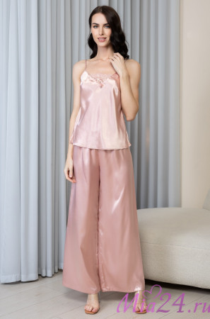 Комплект-тройка женский Anabella 4826 'Mia-Amore' - шелковый, пудровый, топ, брюки и жакет 