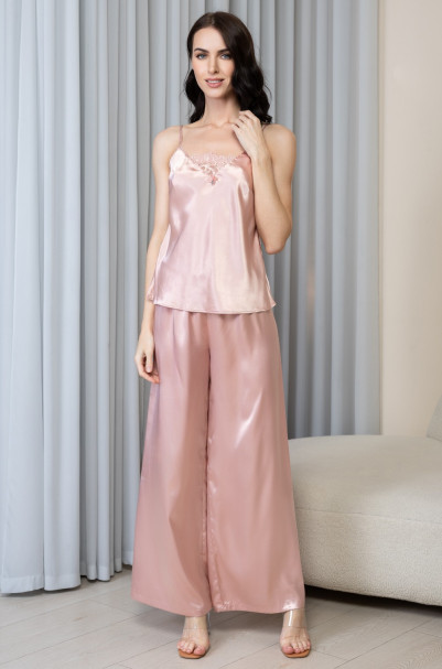 Комплект-тройка женский Anabella 4826 'Mia-Amore' - шелковый, пудровый, топ, брюки и жакет 