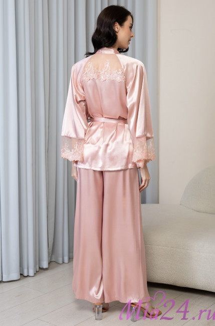 Комплект-тройка женский Anabella 4826 'Mia-Amore' - шелковый, пудровый, топ, брюки и жакет 