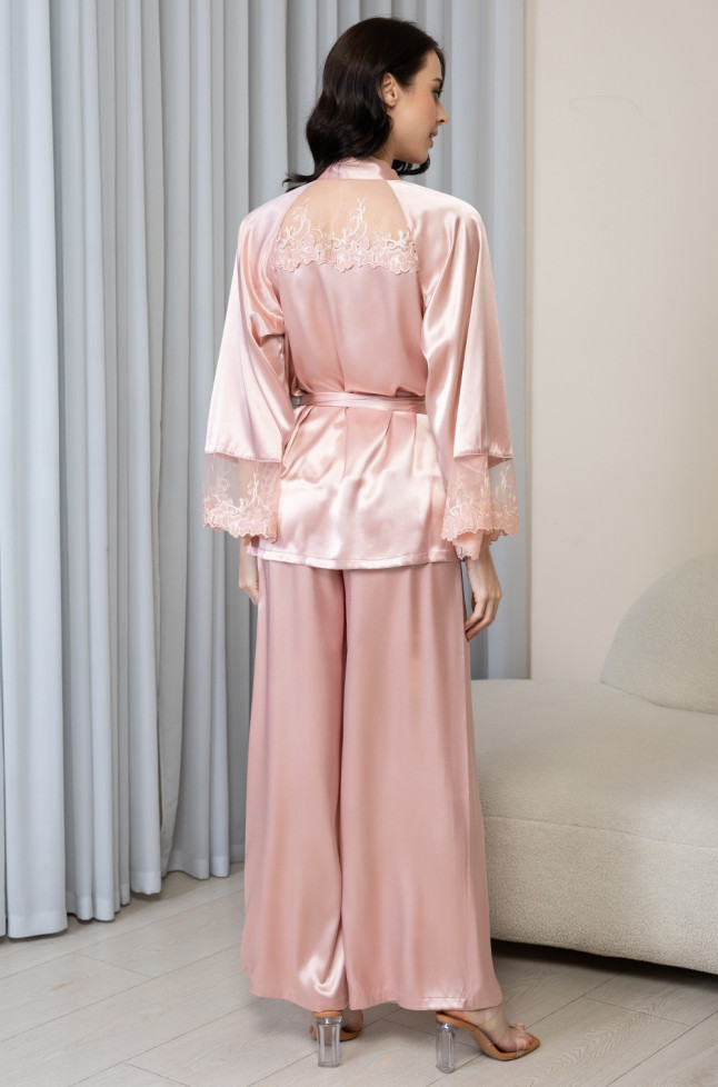 Комплект-тройка женский Anabella 4826 'Mia-Amore' - шелковый, пудровый, топ, брюки и жакет 