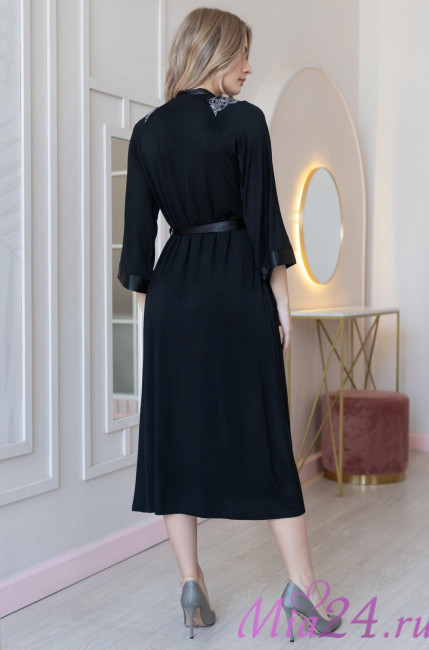 Халат домашний женский длинный Mia-Amore Nuar 6249 черный