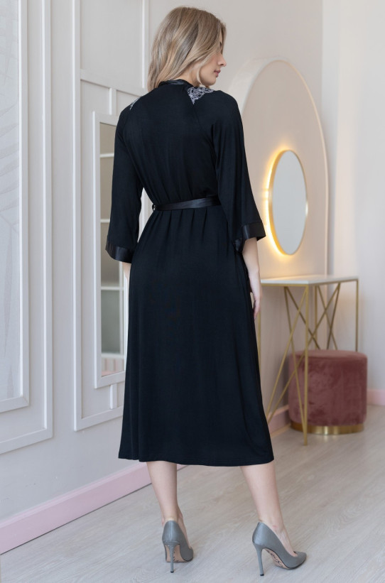 Халат домашний женский длинный Mia-Amore Nuar 6249 черный