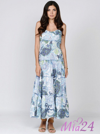 Пляжный сарафан из хлопка Mia-Mia "Garda" 16068 голубой